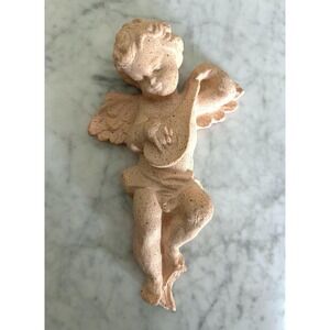 Vintage Terra Cotta Cherub Wall Hanging, French Country Decor